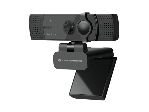 AMDIS07B webcam 4k conceptronic amdis 8.3mp usb 3.57mm angulo vision 80a-autofocus microfono dual adaptador usb-c incluido