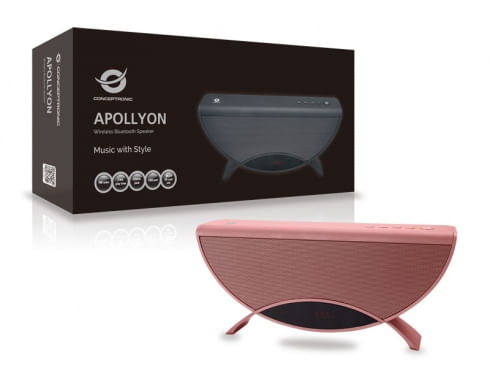 APOLLYON01R altavoz conceptronic bluetooth apollyon color rojo reproduce mp3 desde usb microsd radio fm manos