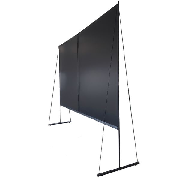 APPPB150A pantalla mural portatil approx 150p 365x193 cm marco plegable de hierro trasera negra opaca bolsa de transporte
