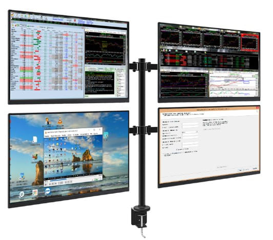 APPSMF02 soporte de mesa para cuatro monitores de 10p 27p brazos con 1 codo y soportes orientables max. vesa 200x200 hasta 10kg por brazo