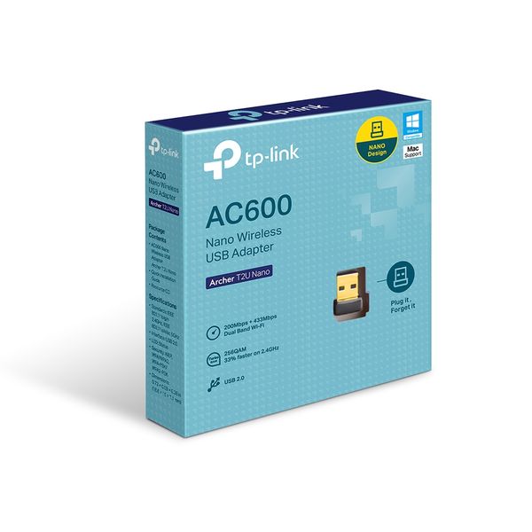 ARCHERT2UNANO ac600 nano wi fi usb adapter433mbps at 5ghz 200mbps at 2.4ghz usb 2.0