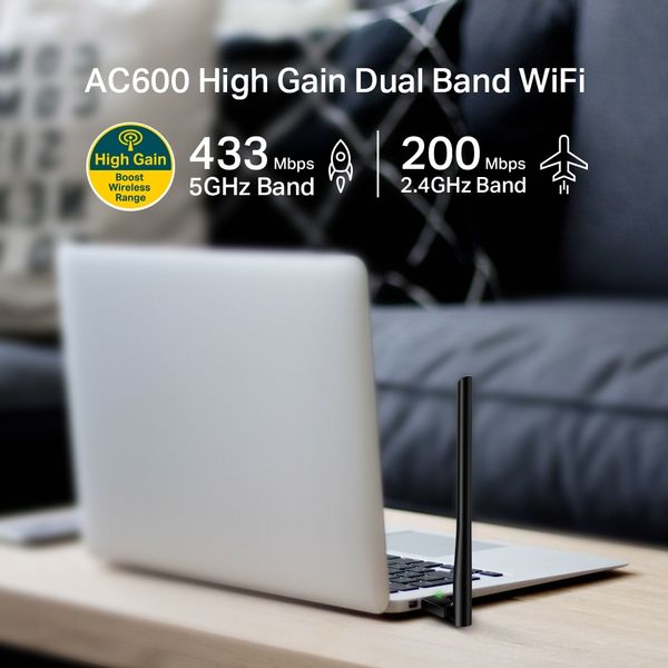 ARCHER_T2U_PLUS usb wifi dualband tp link archer t2u plus ac600 usb2.0 1 antena de alta ganancia