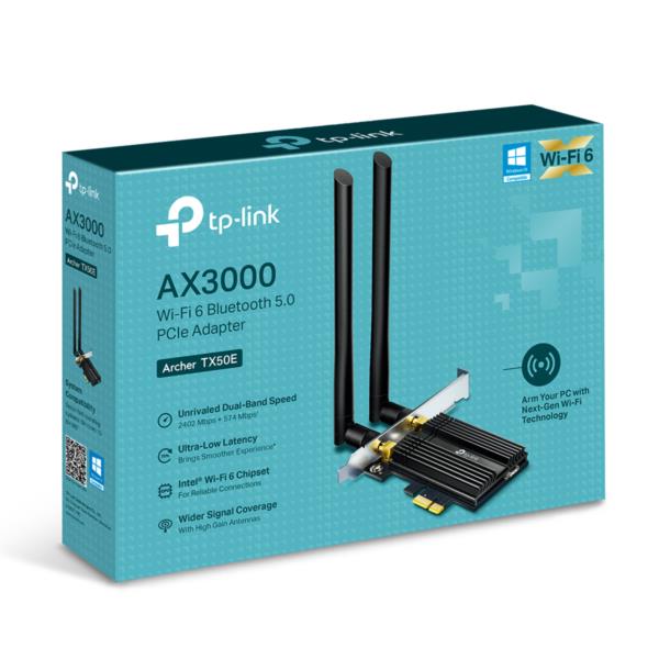 ARCHER_TX50E ax3000 wi fi 6 and bt 5.0 pcie include high gain antenn as