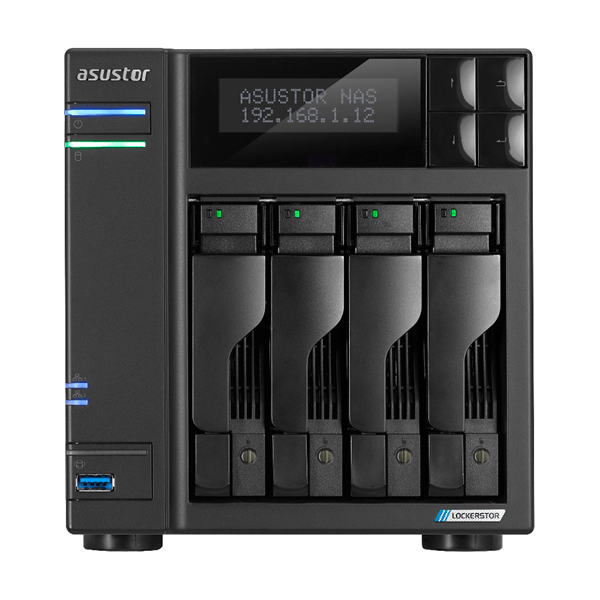 AS6704T nas asustor tower 4 bay nas quad-core 2.0ghz dual 2.5gbe ports 4gb ram ddr4