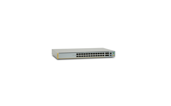 AT-X510-28GSX-50 stackable gigabit edge switch with 24 x sfp ports and 4 x 10g sfp uplinks dual embedded power supply