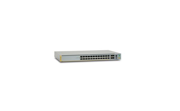 AT-X510-28GSX-50 stackable gigabit edge switch with 24 x sfp ports and 4 x 10g sfp uplinks dual embedded power supply