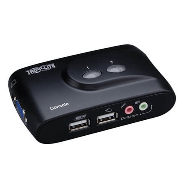B004-VUA2-K-R 2-port compact usb kvm switch with audio and cab le