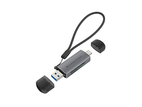 BIAN05G card reader externo concentronic bian05g usb-c y usb-a compatible con sd. sdhc. sdxc. micro sd-t-flash. micro sdhc. micro sdxc