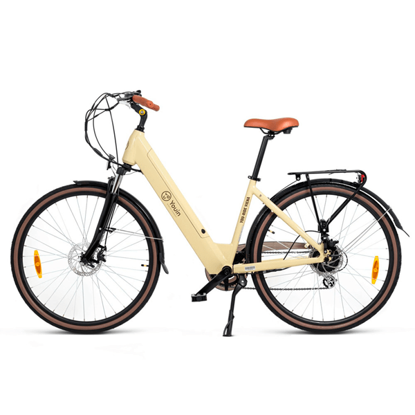 BK2128C bicicleta electrica youin youride viena color crema diseï½o de paseo motor 36v 15ah lcd display