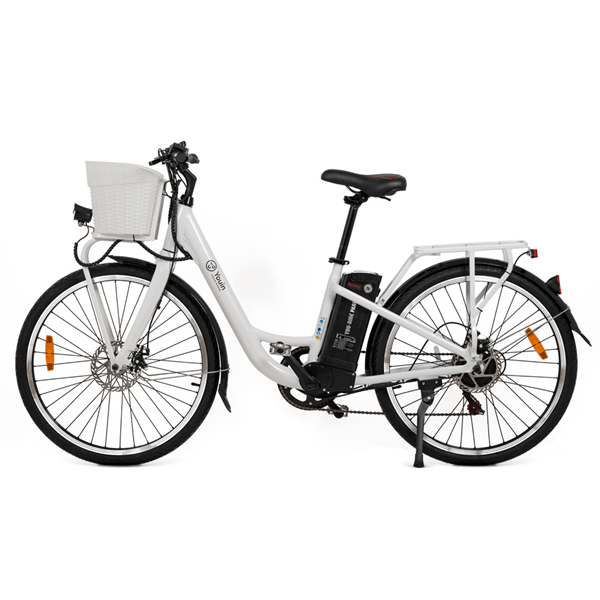 BK2226W bicicleta electrica youin youride paris color blanco diseï½o de paseo motor 36v 10ah lcd display
