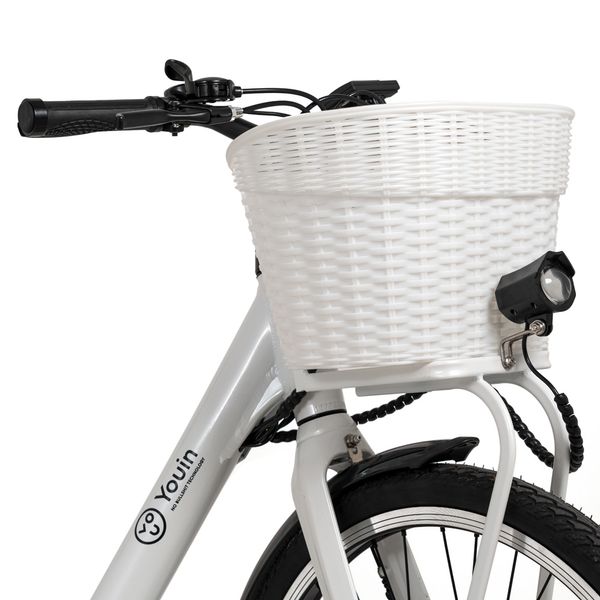 BK2226W bicicleta electrica youin youride paris color blanco diseï½o de paseo motor 36v 10ah lcd display