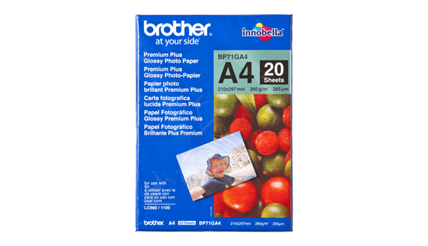 BP71GA4 papel brother glossy a4 260gr 20h