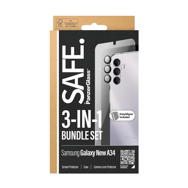 BSAFE95690 safe bundle samsung a35 5g screenprotec tpucase camerarin gs