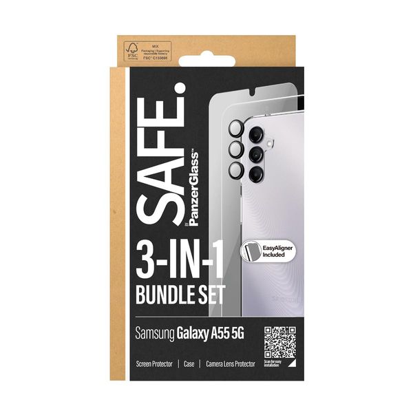 BSAFE95691 safe bundle samsung a55 5g screenprotec tpucase camerarin gs