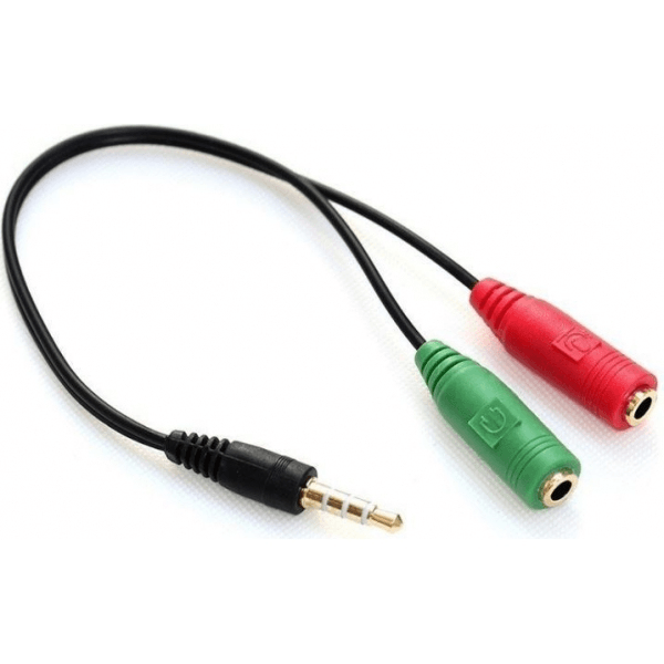 CA107 cable 3go jack 3.5pm a 2x3.5ph 15cm micro-aur