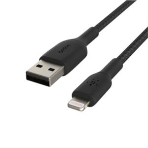 CAA002BT1MBK cable belkin caa002bt1mbk lightning usb-a trenzado boost charge 1m negro