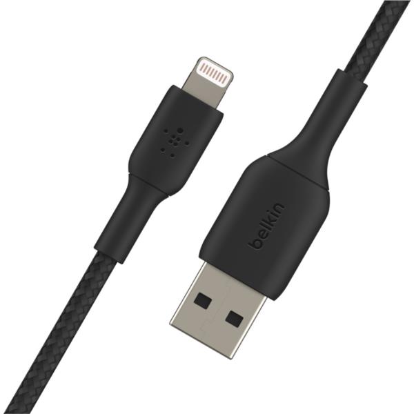CAA002BT1MBK cable belkin caa002bt1mbk lightning usb a trenzado boost charge 1m negro