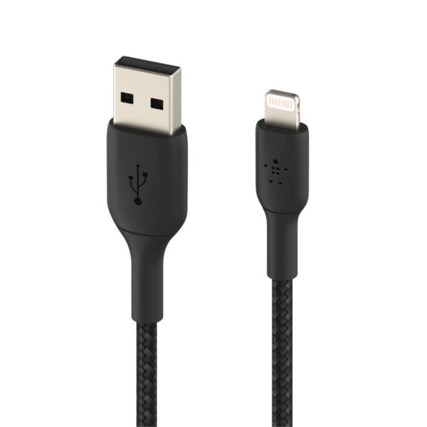 CAA002BT1MBK cable belkin caa002bt1mbk lightning usb a trenzado boost charge 1m negro