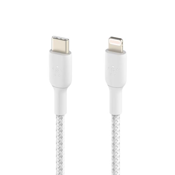 CAA004BT1MWH cable belkin caa004bt1mwh usb c a lightning trenzado boost charge 1m color blanco