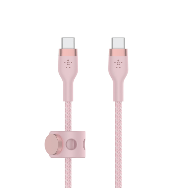 CAB011BT1MPK cable belkin cab011bt1mpk usb-c a usb-c boos chargeï½ï½ 1m silicona trenzado clip iman color rosa