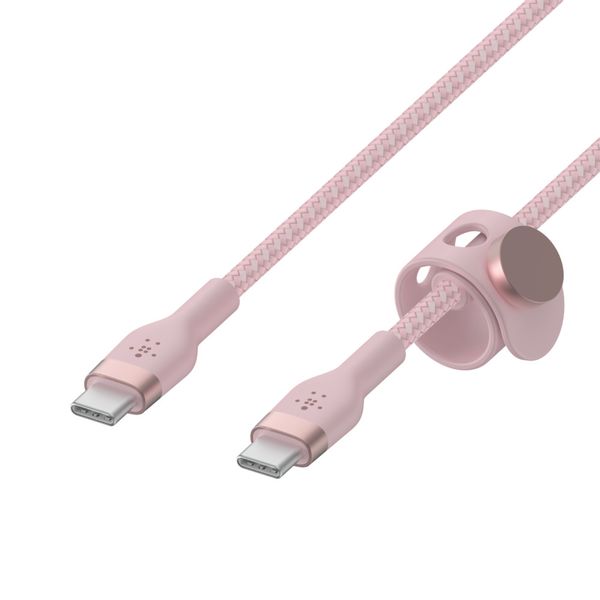 CAB011BT1MPK cable belkin cab011bt1mpk usb c a usb c boos chargeï½ï½ 1m silicona trenzado clip iman color rosa