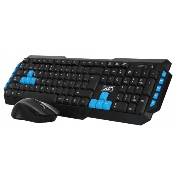 COMBODRILEW2 combo teclado-raton 3go drile inalambrico negro