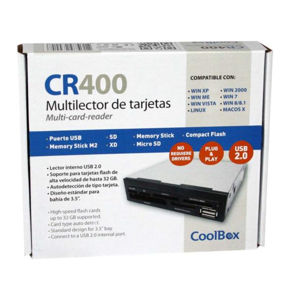 CRCOOCR4002L lector multitarjeta int negro coolbox cr400 3 colores