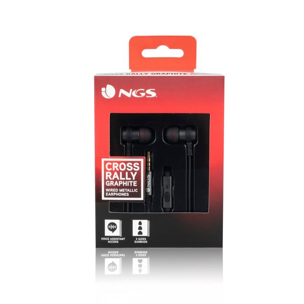 CROSSRALLYGRAPHITE ngs auriculares metalicos cplano 1.2m gris
