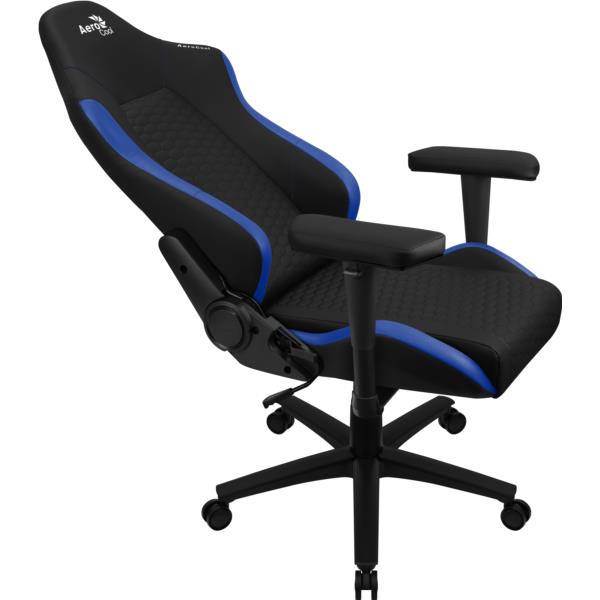 CROWNBB silla gaming aerocool crown diseï½o premium cuero sintetico aeroweave negra con detalles en azul reposabrazos 2d cojin lumbar respaldo ajustable