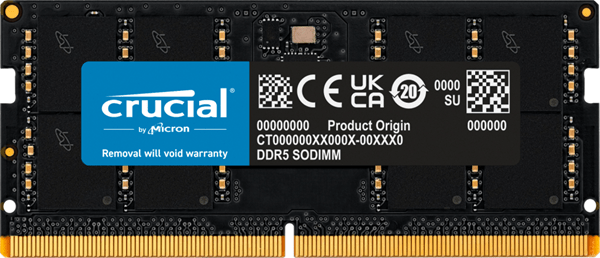 CT32G48C40S5 memoria ram portatil ddr5 32gb 4800mhz 1x32 cl40 crucial ct32g48c40s5