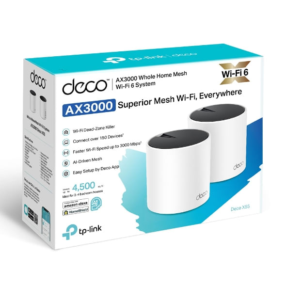 DECOX55-2PK sistema wi fi 6 en malla para todo el hogar ax3000