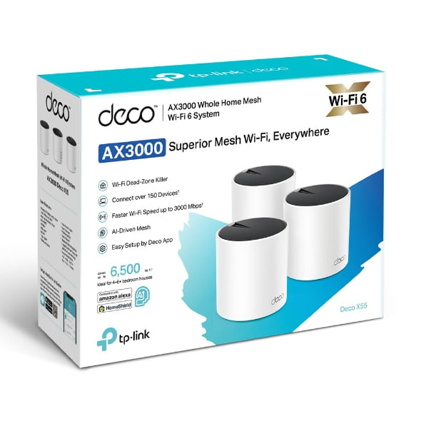 DECO_X55_3-PACK extensor tp link ax3000 tri band wifi 6e router 3 pack