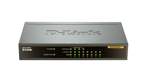 DES-1008PA switch no gestionable d-link des-1008pa 8p ethernet con 4p poe 52w sobremesa no rack