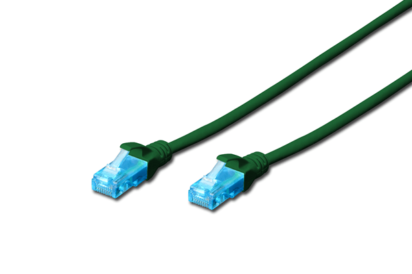 DK-1512-010/G cat 5e u-utp patch cable pvc awg 26-7 length 1 m color green