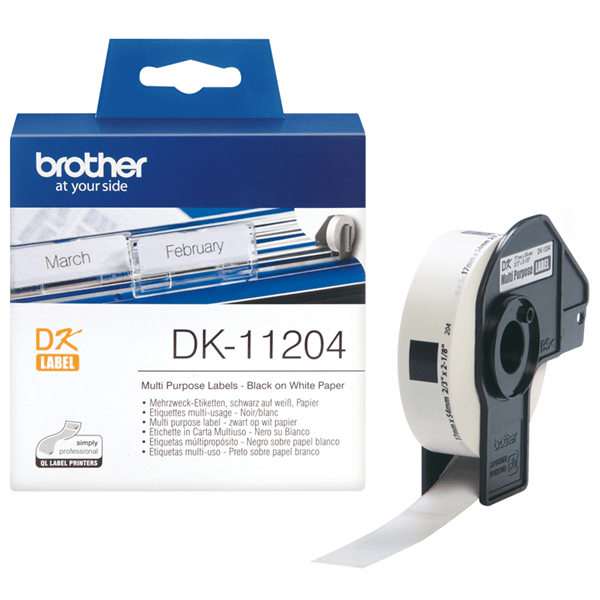 DK11204 etiquetas termicas precortadas brother 400 unid. blancas 17x54 dk11204