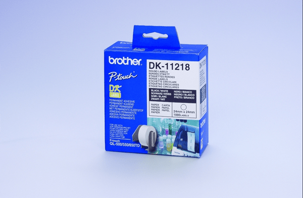 DK11218 etiquetas circulares 24mm brother