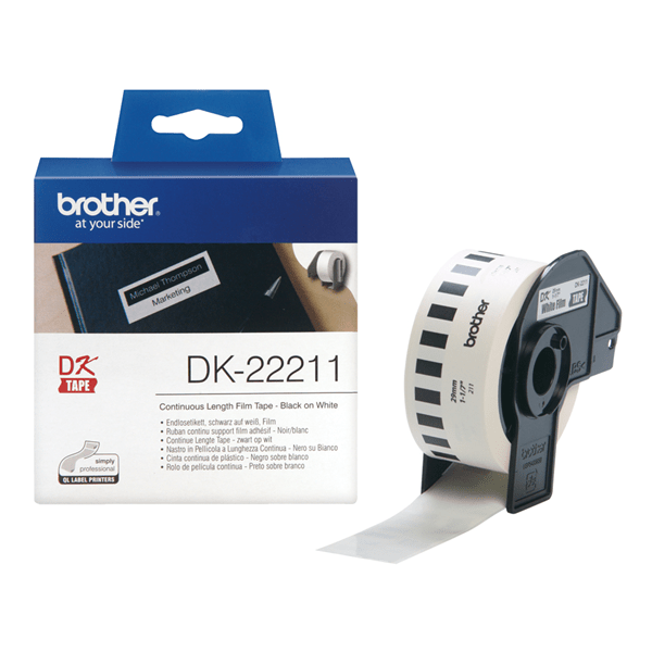 DK22211 cinta continuada pelicula plastica blanca 29x15.24 dk22211