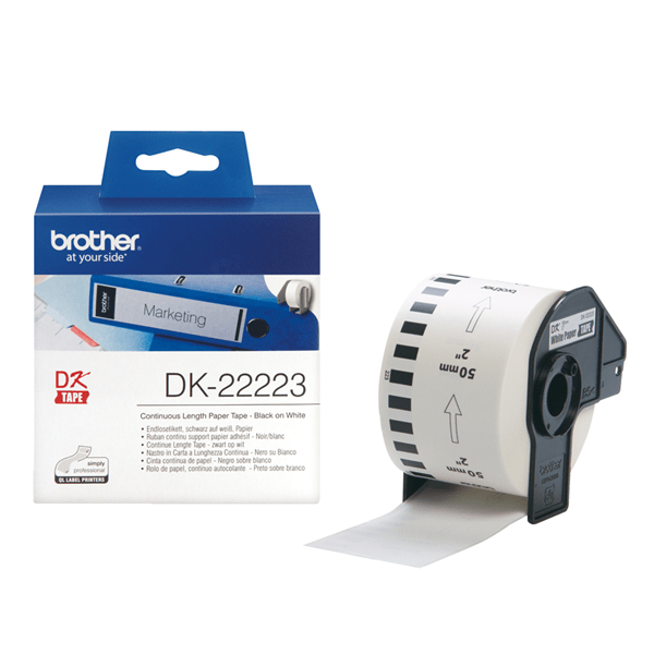 DK22223 cinta continuada papel termico blanca 50x30.48 dk22223