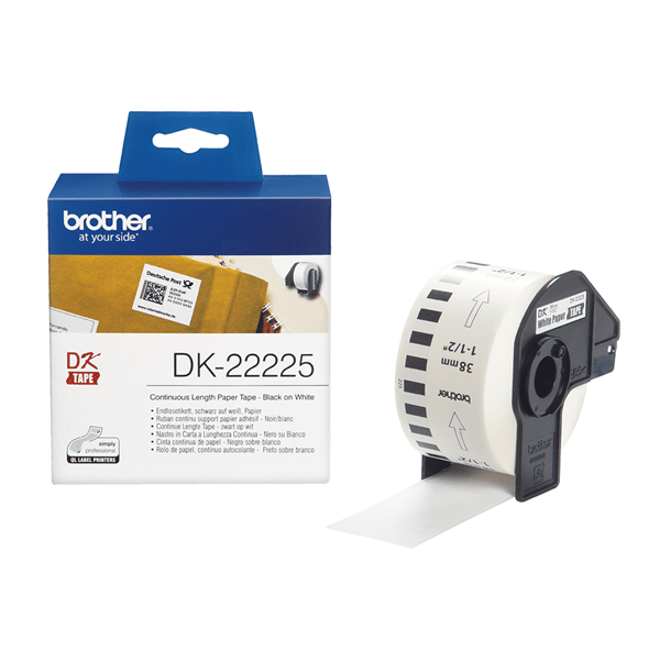 DK22225 label roll white 38mm paper tape