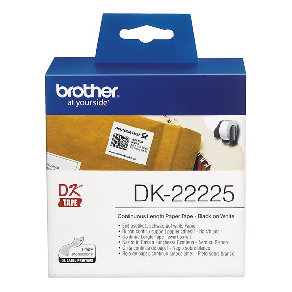 DK22225 label roll white 38mm paper tape