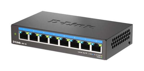 DMS-108_E 8 port multi gb unm. switch 8x 100 1000mbps 25gbps tp