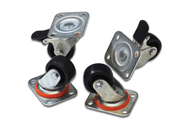 DN-19CASTOR castors for network and server racks set with 4 pieces 2 pieces with brake system
