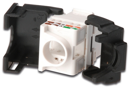 DN-93502 cat 5e keystone jack unshielded rj45 to lsa tool free connection incl. cable tie white