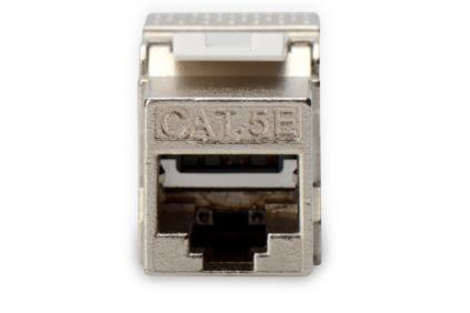 DN-93512 cat 5e keystone jack shielded rj45 to lsa tool free connection incl. cable tie silver