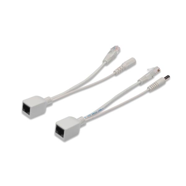 DN-95001 passive poe cable kit 1x splitter pd cable 1x injector pse cable white jack diameter 5.5mm-2.1mm