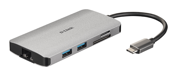 DUB-M810 8-in-1 usb-c hub with hdmi ethernet-card reader-pdelive ry
