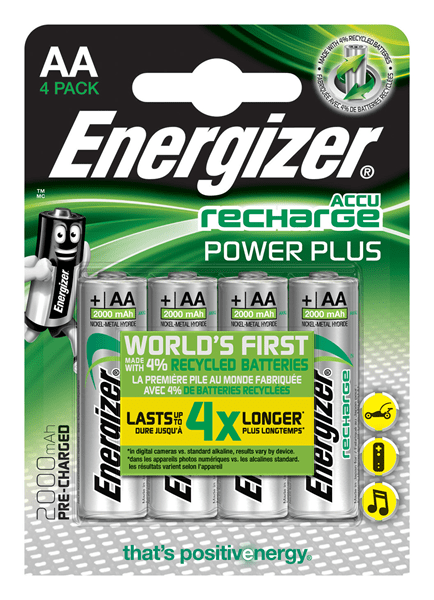 EGHR6/B4 pila recargable energizer power plus hr6 2000mah aa pack 4
