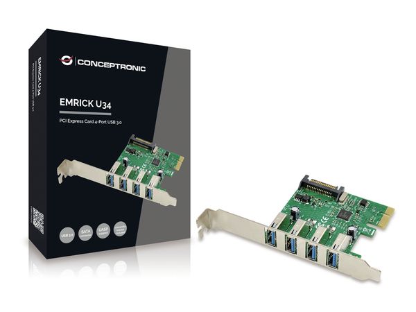 EMRICK02G controladora conceptronic pci express 4 puertos usb 3.0 emrick u64