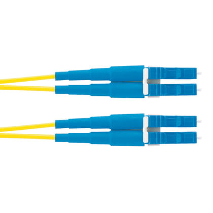 F92ELLNLNSNM002 2 fiber os2 patch cord. lszh. lc duplex to lc duplex with 1.6mm jacketed cable. yellow 2m
