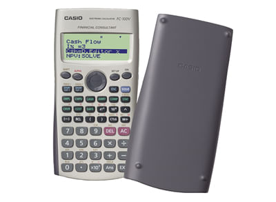 FC-100V calculadora casio fc 100v financiera 4 lineas 10 2 digitos almacenamiento flash calculo de ganancias con tapa